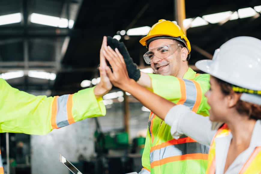 Team celebrates another safety milestone.