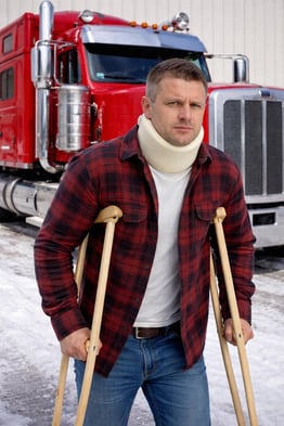 Truck Driver on Crutches